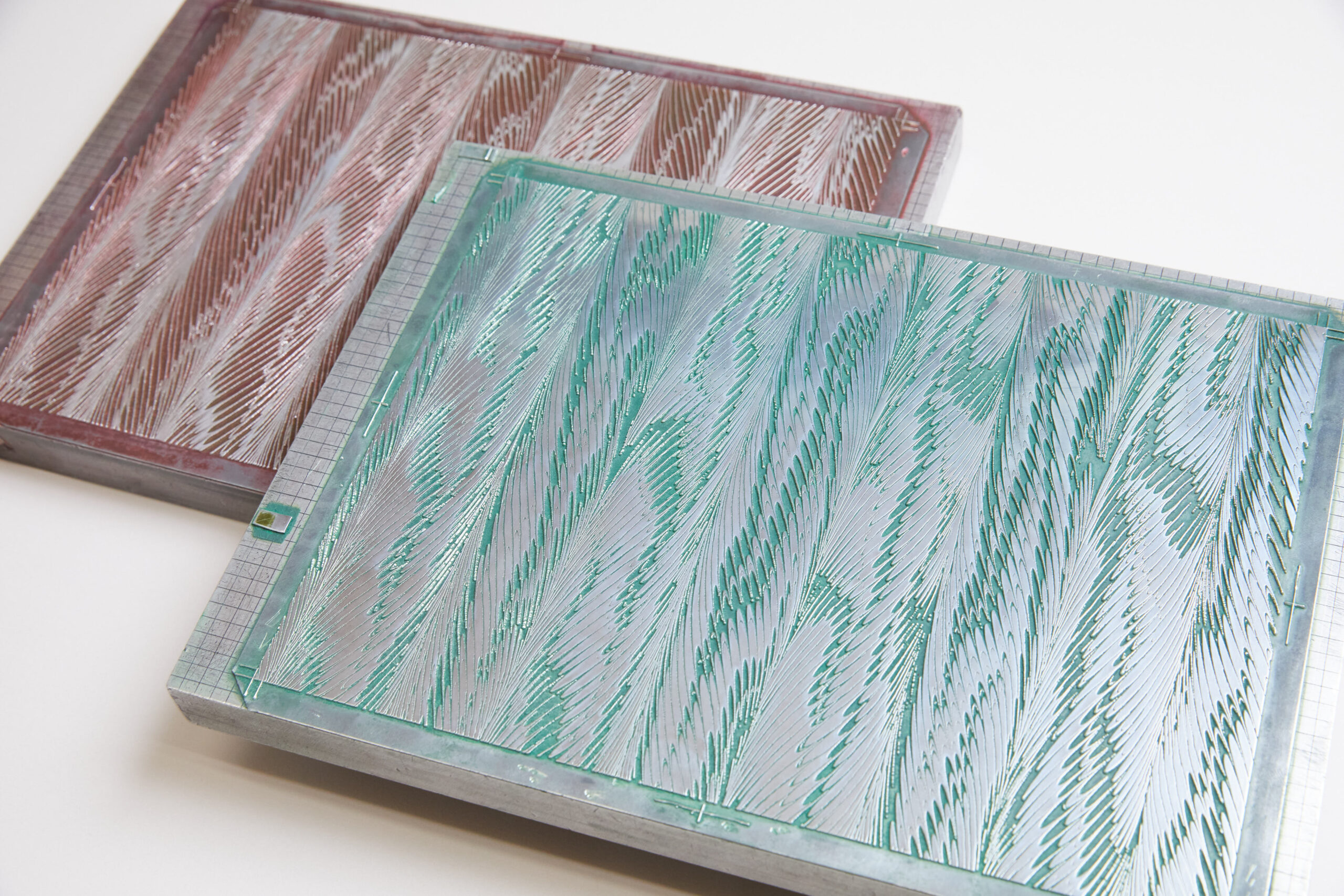 マーブル模様の見返しの印刷